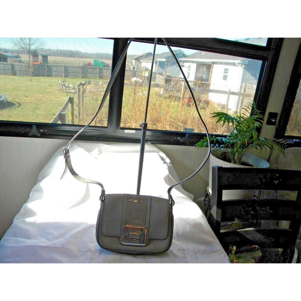 Michael Kors gray small turn lock crossbody